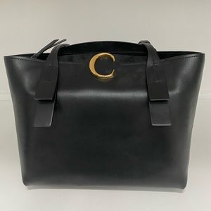 Chloe C Leather Zippered Tote